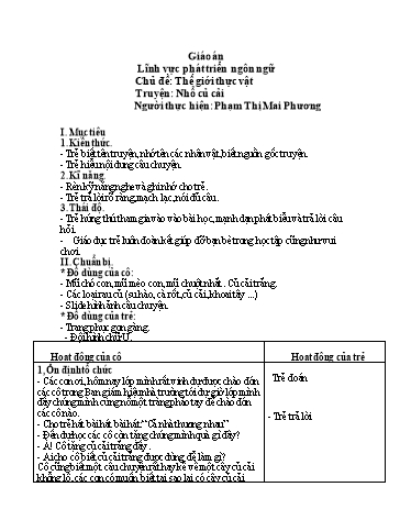 Giáo án Chủ đề: Thế giới thực vật - Truyện: Nhổ củ cải