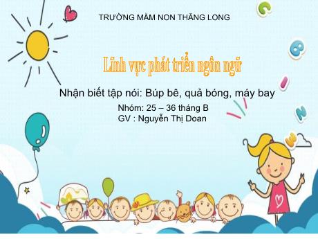 Giáo án Nhận biết tập nói: Búp bê, quả bóng, máy bay - Lĩnh vực phát triển ngôn ngữ