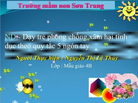 Bài giảng Mầm non Lớp Chồi - Đề tài: Dạy trẻ phòng chống xâm hại tình dục theo quy tắc 5 ngón tay - Năm học 2024-2025 - Nguyễn Thị Lệ Thủy