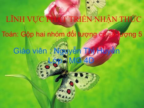 Bài giảng Mầm non Lớp Chồi - Đề tài: Gộp hai nhóm đối tượng có số lượng 5. Lĩnh vực: Phát triển nhận thức - Năm học 2021-2022 - Nguyễn Thị Huyền