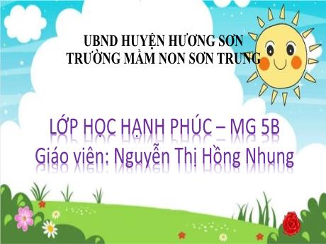 Bài giảng Mầm non Lớp Lá - Chủ đề: Lớp học hạnh phúc - Năm học 2024-2025 - Nguyễn Thị Hồng Nhung