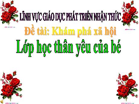 Bài giảng Mầm non Lớp Lá - Đề tài: Khám phá xã hội - Lớp học thân yêu của bé - Năm học 2023-2024 - Lê Thị Thanh Chiên
