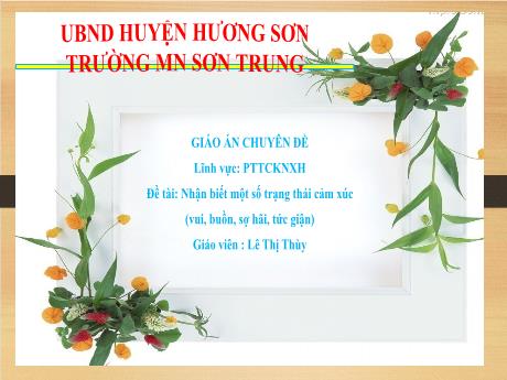 Bài giảng Mầm non Lớp Lá - Đề tài: Nhận biết một số trạng thái cảm xúc (vui, buồn, sợ hãi, tức giận) - Năm học 2021-2022 - Lê Thị Thùy