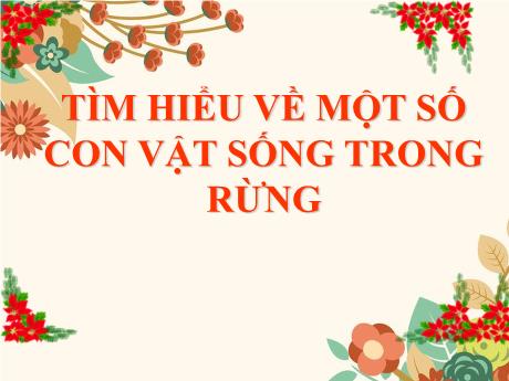 Bài giảng Mầm non Lớp Lá - Đề tài: Tìm hiểu về một số con vật sống trong rừng - Năm học 2024-2025 - Nguyễn Thị Hồng Nhung