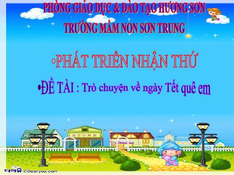 Bài giảng Mầm non Lớp Lá - Đề tài: Trò chuyện về ngày tết quê em. Lĩnh vực: Phát triển nhận thức - Năm học 2023-2024 - Nguyễn Thị Hồng Nhung
