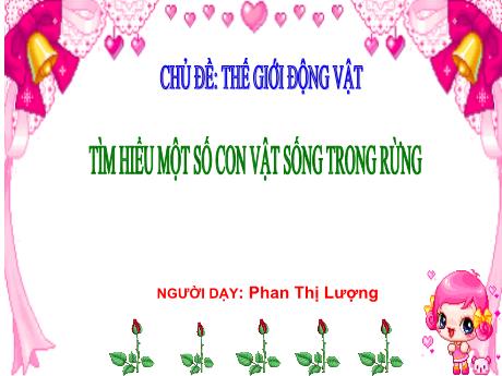 Bài giảng Mầm non Lớp Mầm - Chủ đề: Thế giới động vật. Đề tài: Tìm hiểu một số con vật sống trong rừng - Năm học 2024-2025 - Phan Thị Lượng