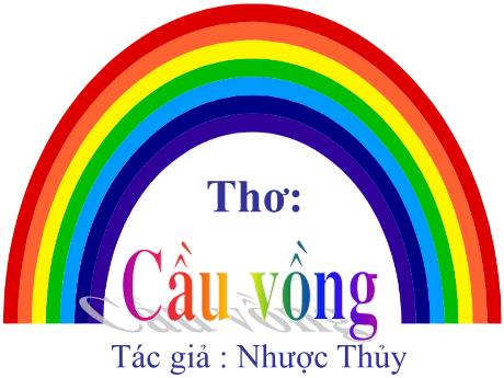Bài giảng Mầm non Lớp Mầm - Đề tài: Thơ Cầu vồng - Năm học 2023-2024 - Nhược Thủy