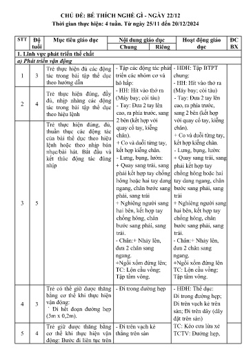 Kế hoạch bài dạy Lớp mẫu giáo ghép - Chủ đề: Bé thích nghề gì. Ngày 22/12 (GV: Vũ Thị Minh Phương - Trường MN Thanh Hưng)