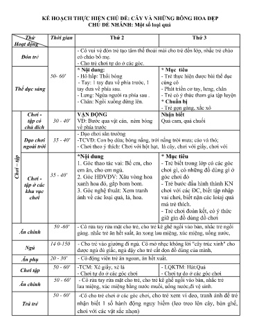 Kế hoạch bài dạy Mầm non Lớp Nhà trẻ - Chủ đề: Cây và những bông hoa đẹp - Tuần 27. Chủ đề nhánh: Một số loại quả (GV: Lò Thị Pánh - Trường MN Xã Thanh Chăn)